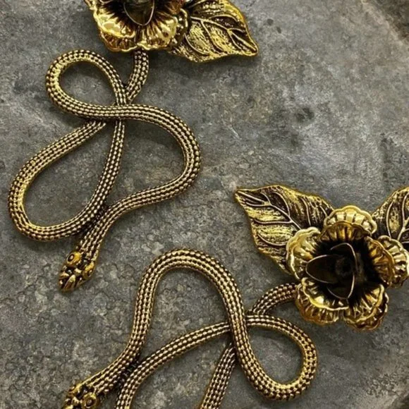 NEW Serpent & Roses Statement Earrings - Picture 10 of 11